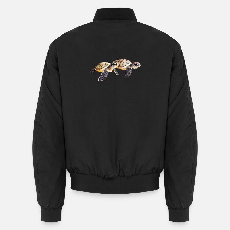 Double Sea Turtle Baby Pair Unisex Bomber Jacket