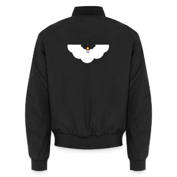 Cuddly Cloud Face - Unisex Bomber Jacket - black - Back - AI Model Male 185 light (185cm)