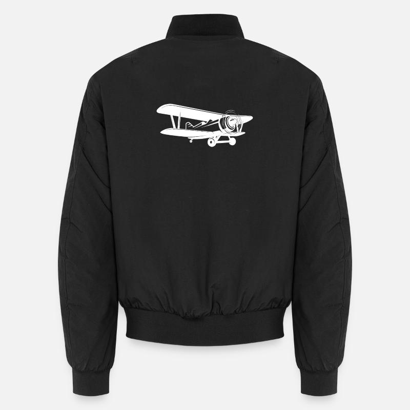 Doppeldecker Pilot Retro Minimalistisch Unisex Bomberjacke