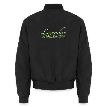 Legendaer 1974 - Unisex Bomberjacke - Schwarz - Hinten - AI Model Male 185 light (185cm)