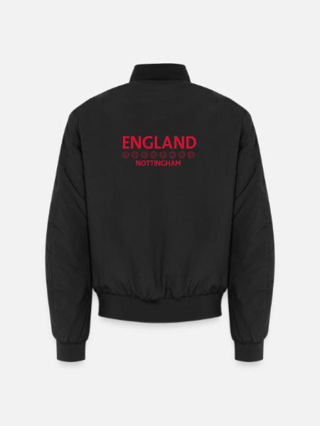 Nottingham England Fußballemblem - Unisex Bomberjacke - Schwarz