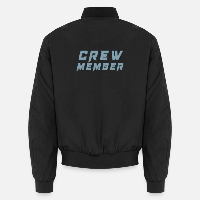 Crew-Mitglied Abzeichen Typografie - Unisex Bomberjacke - Schwarz