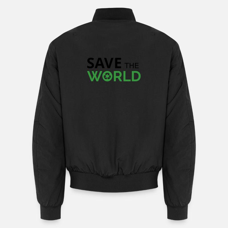 Rette die Welt - Unisex Bomberjacke - Schwarz