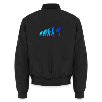 Gift idea for the fitness athlete with aerobics - Unisex Bomber Jacket - black - Back - AI Model Male 185 light (185cm)