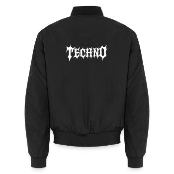 Gothic-Techno-Logo - Unisex Bomberjacke - Schwarz - Hinten - AI Model Male 185 light (185cm)