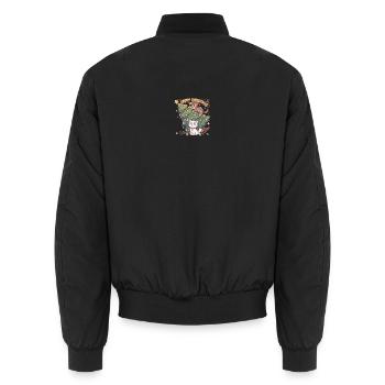 Happy Christmas – Süße Katzen & Weihnachtschaos - Unisex Bomberjacke - Schwarz - Hinten - AI Model Male 185 light (185cm)