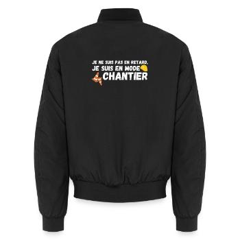 Je suis en mode chantier - Bomber unisexe - noir - Dos - AI Model Male 185 light (185cm)