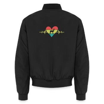 Antilope Herz Vintage Silhouette - Unisex Bomberjacke - Schwarz - Hinten - AI Model Male 185 light (185cm)