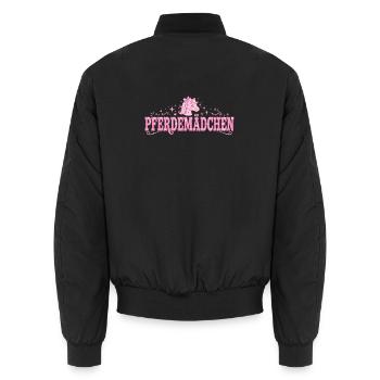 Pferdemädchen Glitzerpony - Unisex Bomberjacke - Schwarz - Hinten - AI Model Male 185 light (185cm)