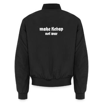 Make Kebap not war - Unisex Bomberjacke - Schwarz - Hinten - AI Model Male 185 light (185cm)