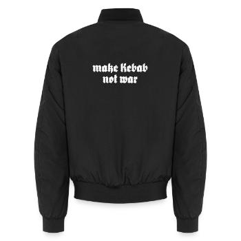 Make Kebab not war - Unisex Bomberjacke - Schwarz - Hinten - AI Model Male 185 light (185cm)
