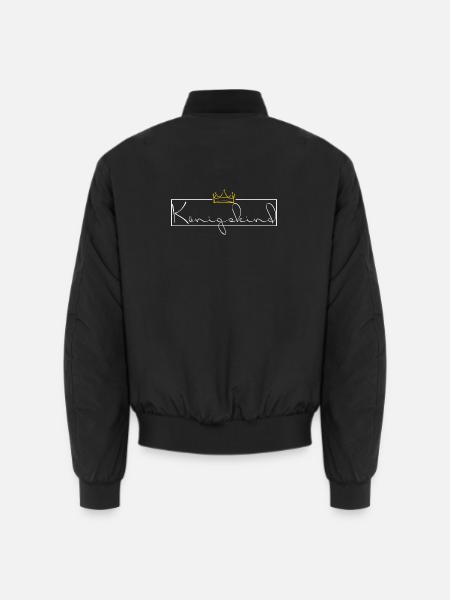 Koenigskind - weiß mit goldener Krone - Unisex Bomberjacke - Schwarz