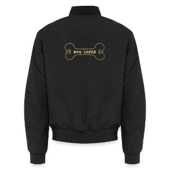 Dog Lover Dog Friend Gold Bone Dogs Fan Animal - Bomber unisexe - noir - Dos - AI Model Male 185 light (185cm)