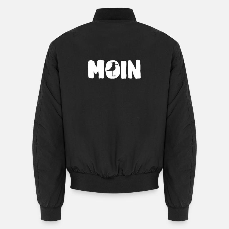 Mondsilhouette mit Pinguin - Unisex Bomberjacke - Schwarz