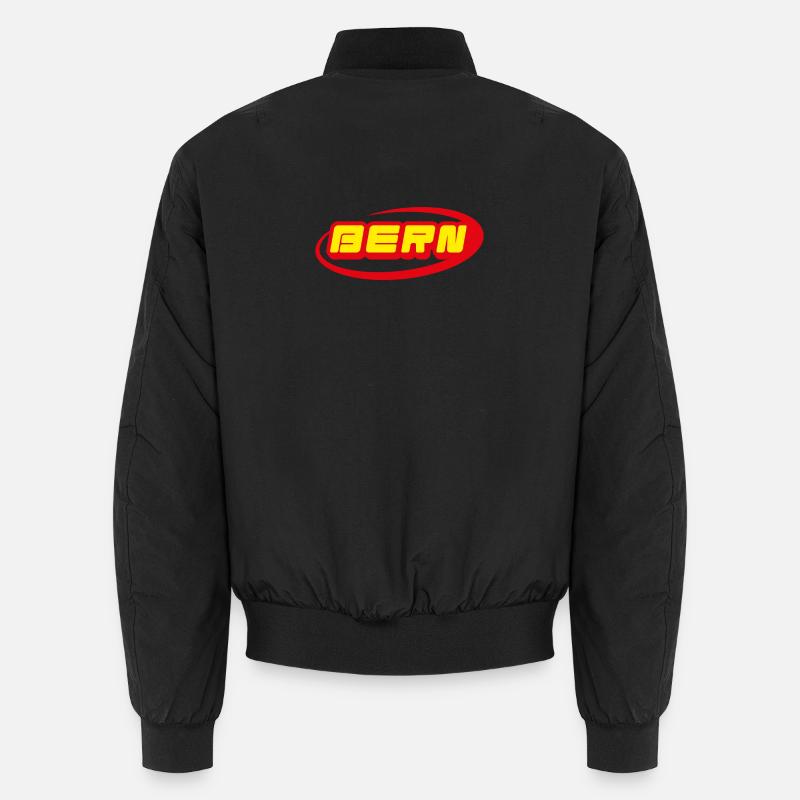 Bern Neon Logo Yellow Red - Unisex Bomber Jacket - black