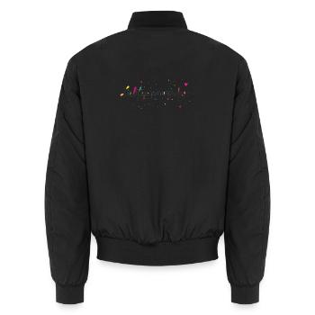 Zarte Lieblingsmensch Kalligrafie für Valentinstag - Unisex Bomberjacke - Schwarz - Hinten - AI Model Male 185 light (185cm)