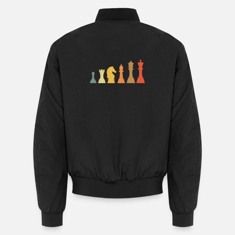 Schach Evolution Vintage Retro Unisex Bomberjacke