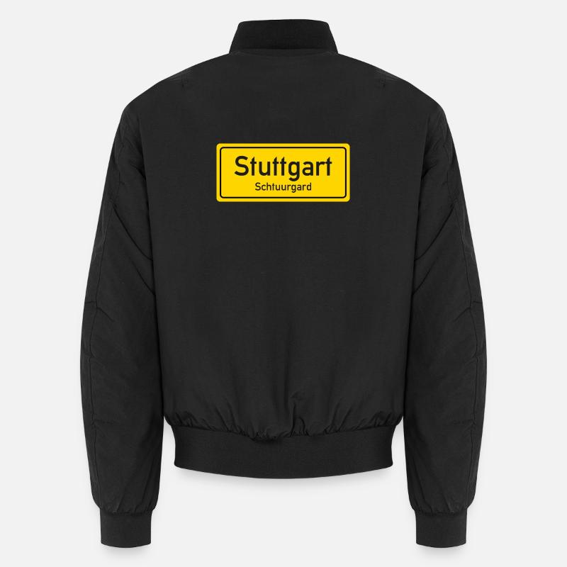 Stuttgart place name sign Germany Unisex Bomber Jacket