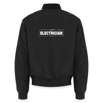 ELECTRICIAN - Unisex Bomber Jacket - black - Back - AI Model Male 185 light (185cm)