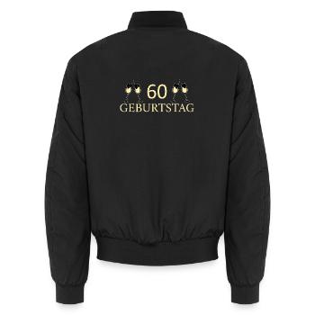 60e anniversaire 60 ans - Bomber unisexe - noir - Dos - AI Model Male 185 light (185cm)