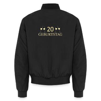 20. Geburtstag 20 Jahre Geburtstag - Unisex Bomberjacke - Schwarz - Hinten - AI Model Male 185 light (185cm)