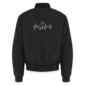 Lignes de chien Heartbeat Pulse symbole chien amour icône - Bomber unisexe - noir - Dos - AI Model Male 185 light (185cm)