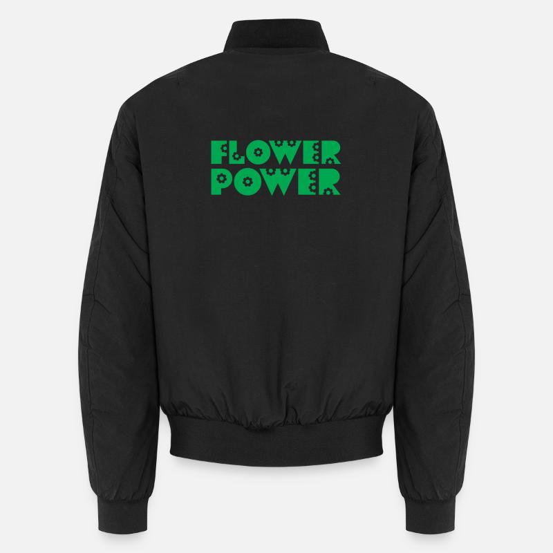 FLOWER POWER - Unisex Bomberjacke - Schwarz