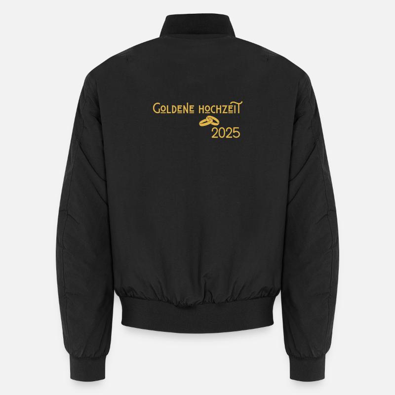 Goldene Hochzeit 2025 mit Ringen Jugendstil Unisex Bomberjacke