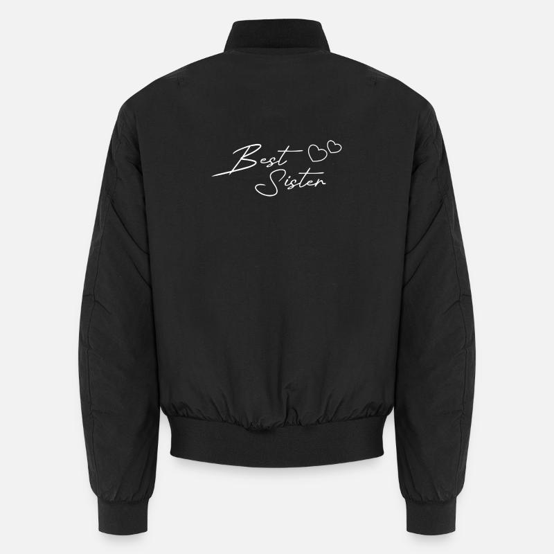 Best Sister white - Unisex Bomber Jacket - black