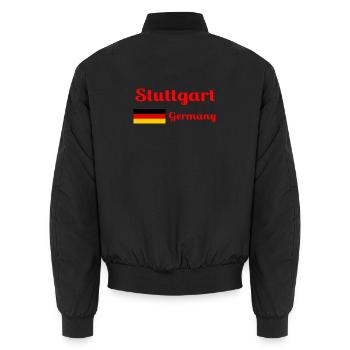 Stuttgart Deutschland - Stilvolle Drucke - Unisex Bomberjacke - Schwarz - Hinten - AI Model Male 185 light (185cm)