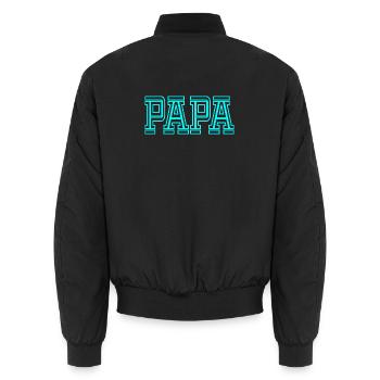 VATERTAG GESCHENKE FÜR FAMILIE PAPA - Unisex Bomberjacke - Schwarz - Hinten - AI Model Male 185 light (185cm)