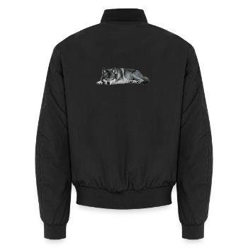 wolf - Unisex Bomberjacke - Schwarz - Hinten - AI Model Male 185 light (185cm)