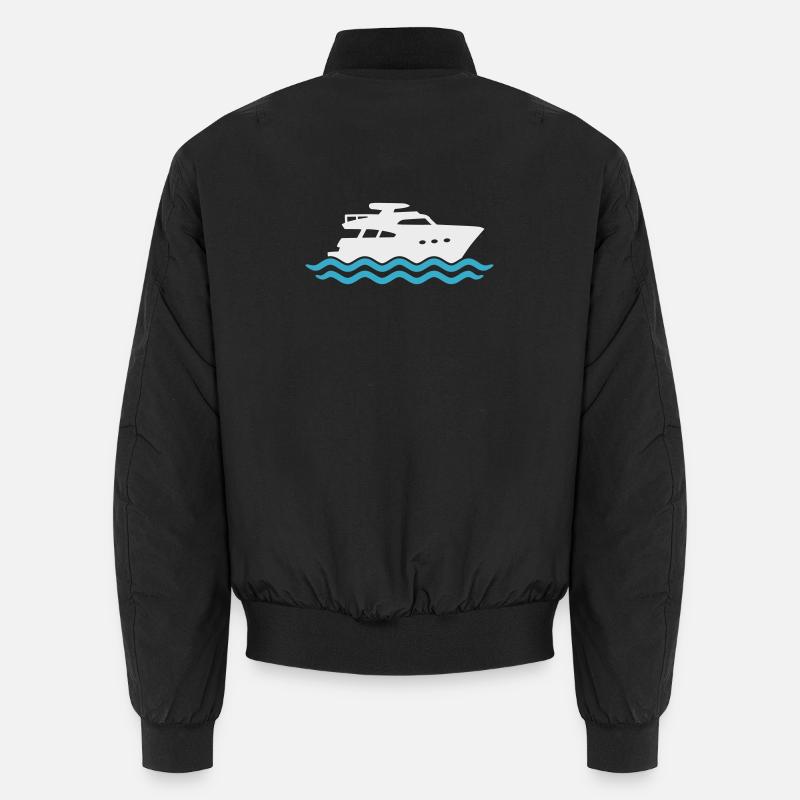 Yacht Silhouette Motorboat Unisex Bomber Jacket