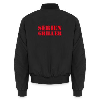 Série Griller Grill Grill Master Grill Season BBQ - Bomber unisexe - noir - Dos - AI Model Male 185 light (185cm)