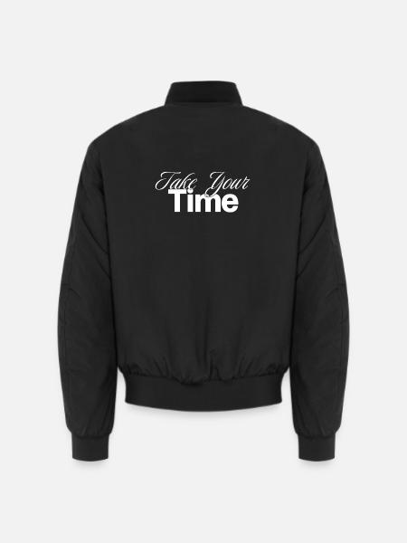 Take Your Time Design - Unisex Bomber Jacket - black