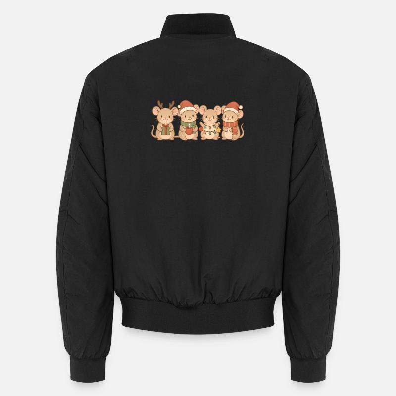 Mäuse Kinder Jungen Mädchen Weihnachtsmäuse Unisex Bomberjacke