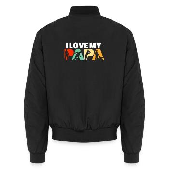 Ich liebe meinen Papa Stahlarbeiter Industriejob Papa - Unisex Bomberjacke - Schwarz - Hinten - AI Model Male 185 light (185cm)