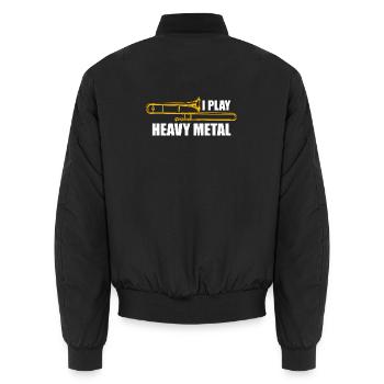 Tromboniste de heavy metal tromboniste - Bomber unisexe - noir - Dos - AI Model Male 185 light (185cm)