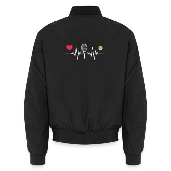 Tennis ist mein Herzschlag - Unisex Bomberjacke - Schwarz - Hinten - AI Model Male 185 light (185cm)