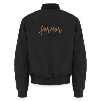 farmor est 2026 - Unisex Bomberjacke - Schwarz - Hinten - AI Model Male 185 light (185cm)