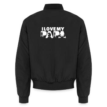 Funny Chess Player Life Pie Chart - Unisex Bomber Jacket - black - Back - AI Model Male 185 light (185cm)