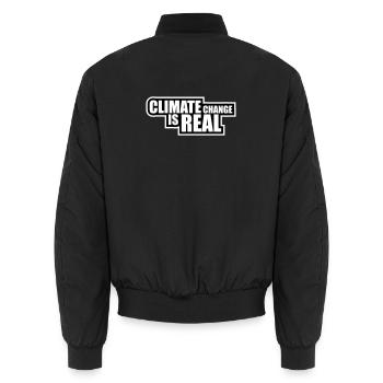 Climate Change Is Real Climate Change Science - Unisex Bomber Jacket - black - Back - AI Model Male 185 light (185cm)