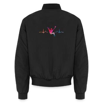 Boulderer Herzschlag Boulder Bouldern - Unisex Bomberjacke - Schwarz - Hinten - AI Model Male 185 light (185cm)