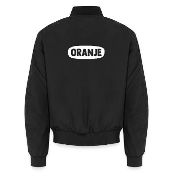 Oranje - Nederland - Niederlande - Netherlands - Unisex Bomberjacke - Schwarz - Hinten - AI Model Male 185 light (185cm)