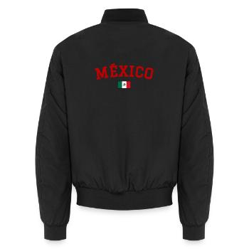 Drapeau du Mexique Rouge - Bomber unisexe - noir - Dos - AI Model Male 185 light (185cm)