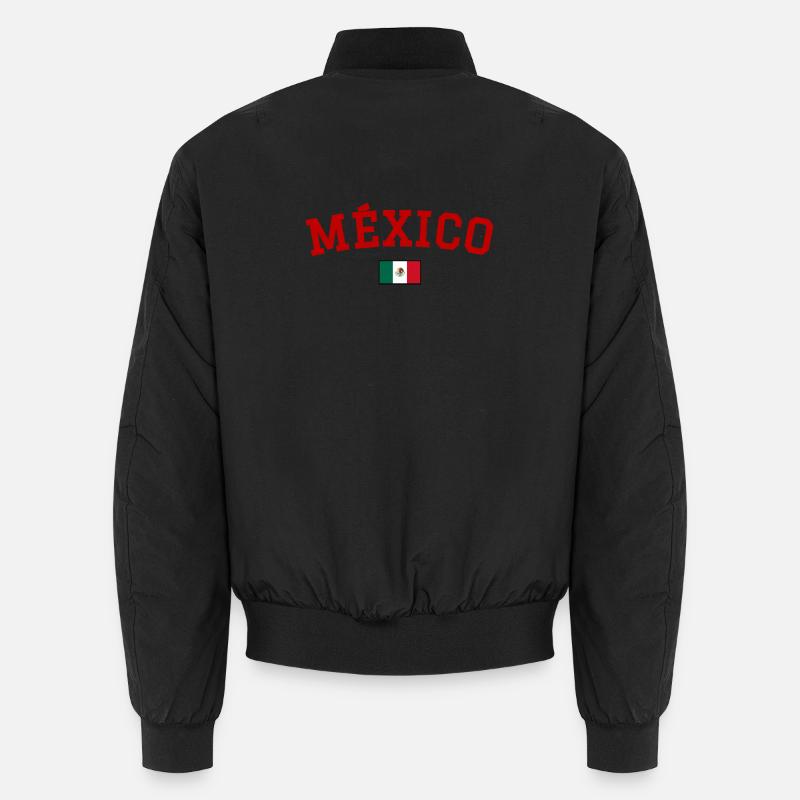 Mexico Flag Design Red Unisex Bomber Jacket