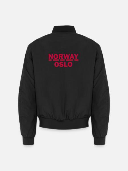 Norway Oslo Retro Emblem - Unisex Bomber Jacket - black