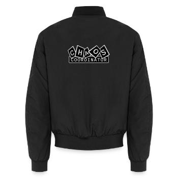 Chaos Coordinator Funny Title Parents Teacher Logo - Unisex Bomber Jacket - black - Back - AI Model Male 185 light (185cm)