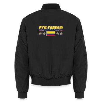 Colombian Flag Colombia Flag - Unisex Bomber Jacket - black - Back - AI Model Male 185 light (185cm)