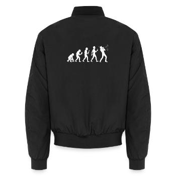 Instrument Harmonika Evolution Mundharmonika - Unisex Bomberjacke - Schwarz - Hinten - AI Model Male 185 light (185cm)